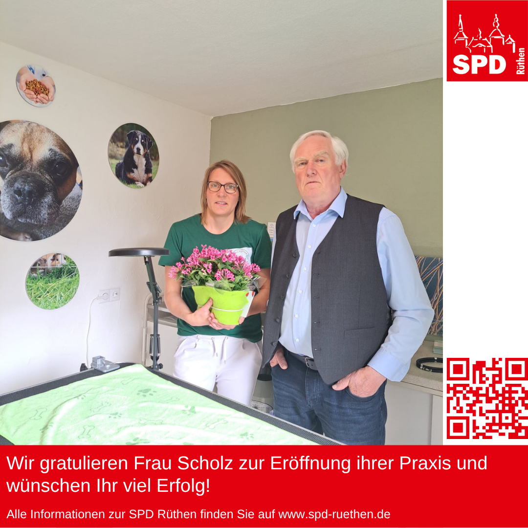 Mehr über den Artikel erfahren Gratulation Frau Scholz zur Eröffnung ihrer Praxis